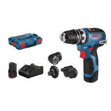 BOSCH GSR 12V-35 FC gręžtuvas - suktuvas + 4 adapteriai 2x3 Ah L-Boxx